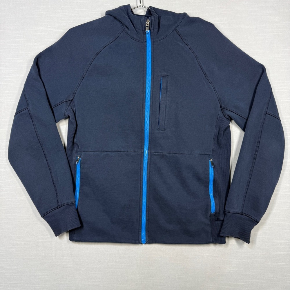 Lululemon Hoodie Mens Medium Full Zip Sweatshirt Jacket Sequence Navy Blue